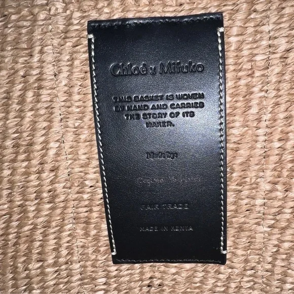 Chloe Tan and Blue Tote Bag Denim Accents Rare sold out - Picture 6 of 7